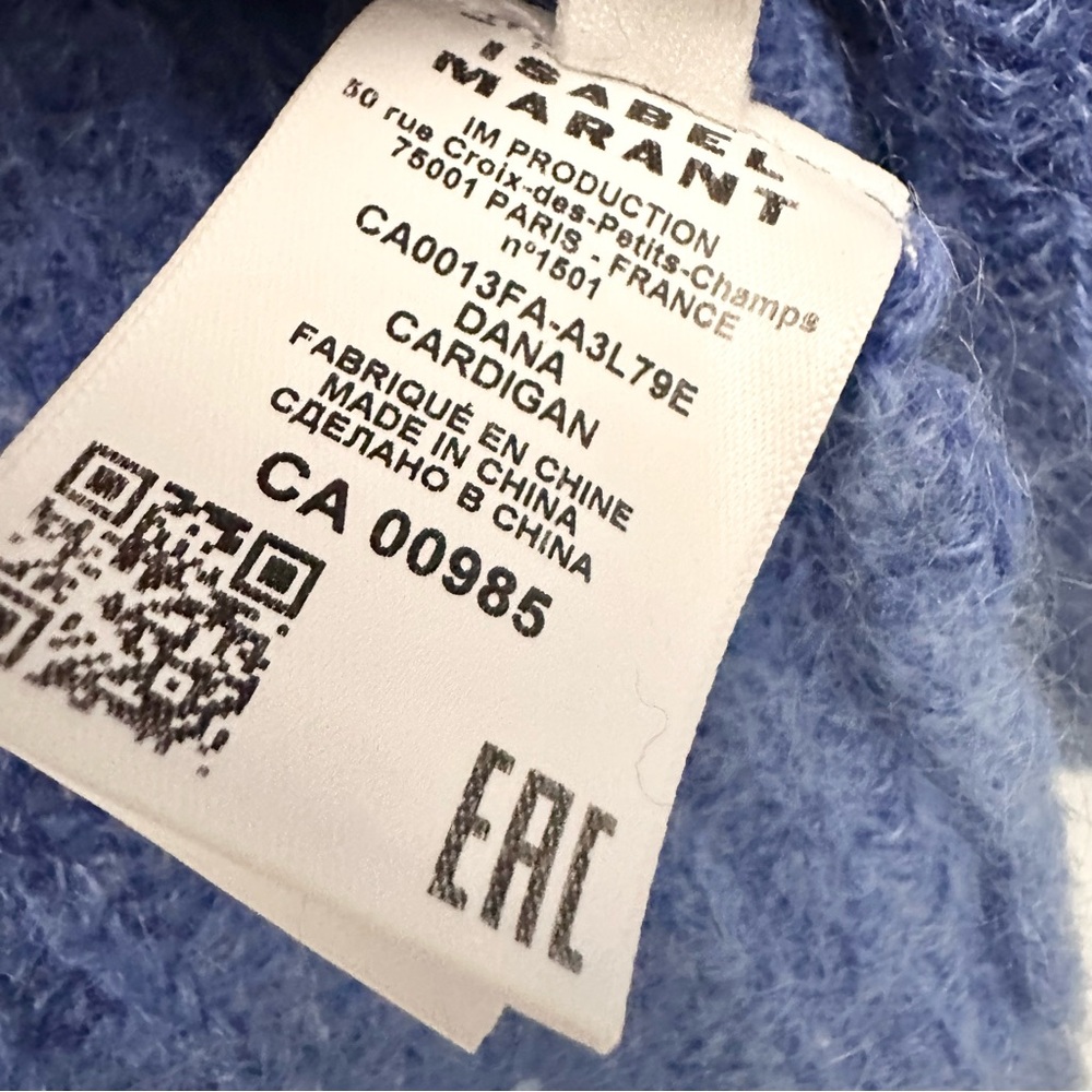 Isabel Marant Etoile Dana Cardigan In Navy Size 2 - Picture 8 of 11